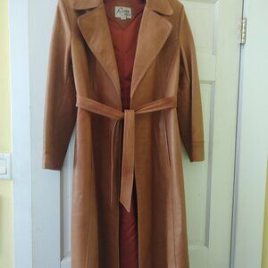 Ladies Long Leather Coat by Remy Leather